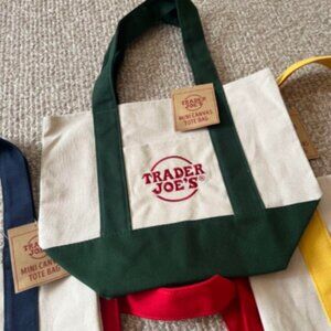 NWT Trader Joe's Mini Canvas Tote Bag - Green